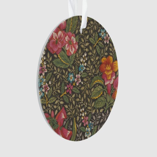 Antiek Franse Toile de Jouy 1800s Floral Branches Ornament (voorkant)