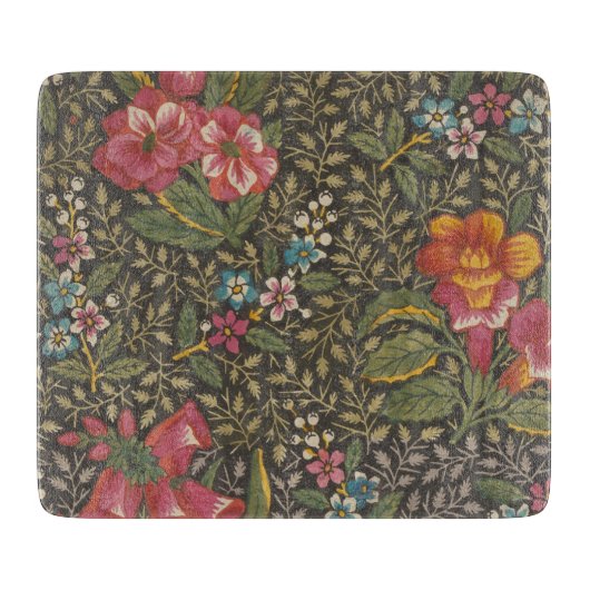 Antiek Franse Toile de Jouy 1800s Floral Branches Snijplank (Voorkant)