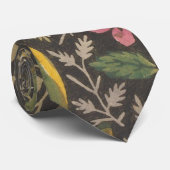 Antiek Franse Toile de Jouy 1800s Floral Branches Stropdas (Opgerold)