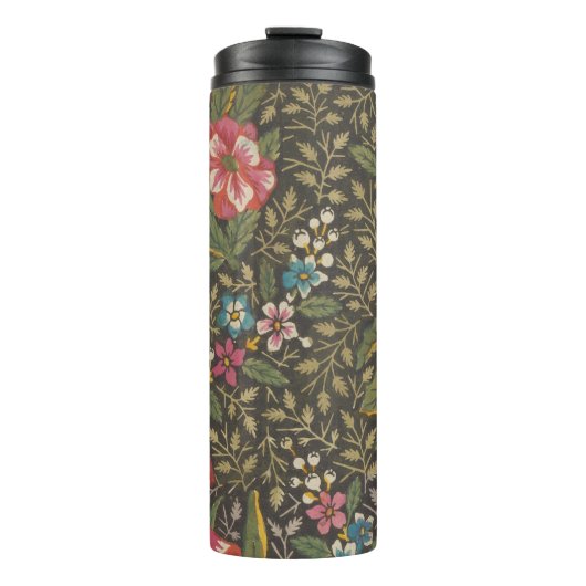 Antiek Franse Toile de Jouy 1800s Floral Branches Thermosbeker (Voorkant)