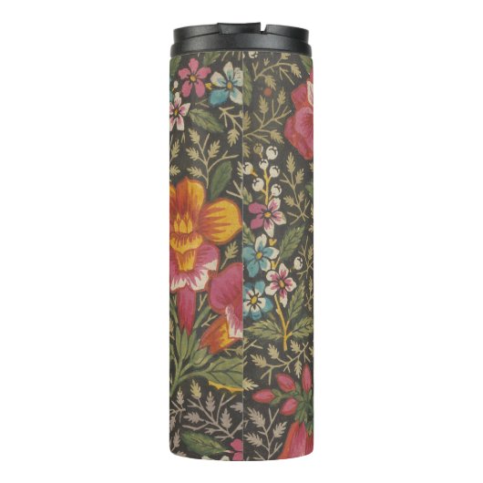 Antiek Franse Toile de Jouy 1800s Floral Branches Thermosbeker (Achterkant)