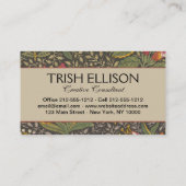 Antiek Franse Toile de Jouy 1800s Floral Branches Visitekaartje (Achterkant)