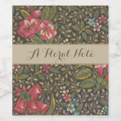 Antiek Franse Toile de Jouy 1800s Floral Branches Wijn Etiket (Enkel label)