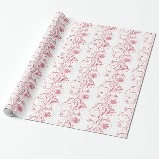 Antiek Franse toile Elegant Gift Wrap Cadeaupapier (Uitgerold)