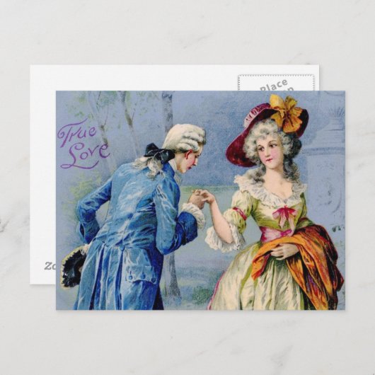 Antiek Franse True Love Valentijn Briefkaart (Voorkant / Achterkant)