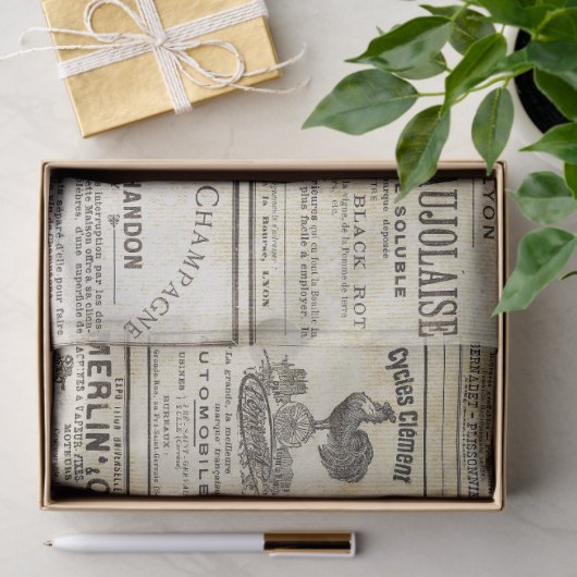 Antiek  Franse tuinbouw Ads Ephemera Tissuepapier (Geschenk)