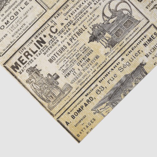 Antiek  Franse tuinbouw Ads Ephemera Tissuepapier (Detail)