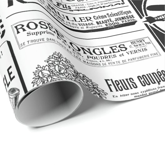 antiek Franse Victoriaans krant Cadeaupapier (Rol Hoek)