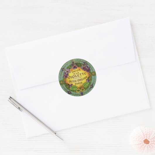 Antiek-Franse Violet Round Sticker (Envelop)