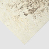 Antiek Franse  Vogels Nest Beige Tissuepapier (Detail)