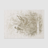 Antiek Franse  Vogels Nest Gouden Beige Tissuepapier (Voorkant)