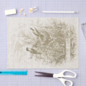 Antiek Franse  Vogels Nest Gouden Beige Tissuepapier (Craft)