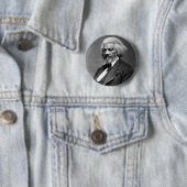 Antiek Frederick Douglass Portret Ronde Button 5,7 Cm (In situ)