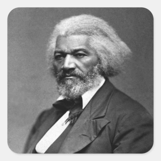 Antiek Frederick Douglass Portret Vierkante Sticker (Voorkant)