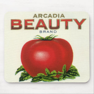 Antiek fruitkistlabel, Arcadia Beauty Tomaten Muismat