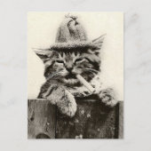  Antiek Funny Nostalgia Cat/kitten Briefkaart (Voorkant)