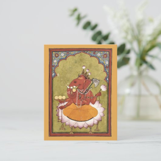 Antiek Ganesh Print Briefkaart (Staand voorkant)