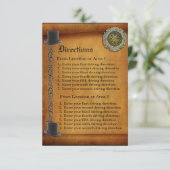Antiek Gay Wedding Custom Driving Direction Card Kaart (Staand voorkant)