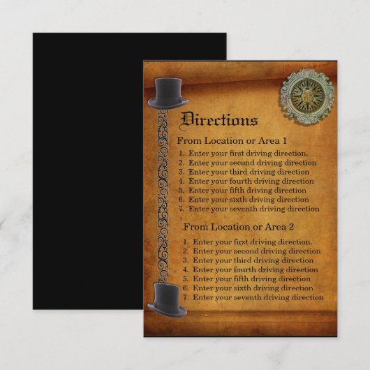 Antiek Gay Wedding Custom Driving Direction Card Kaart (Voorkant / Achterkant)