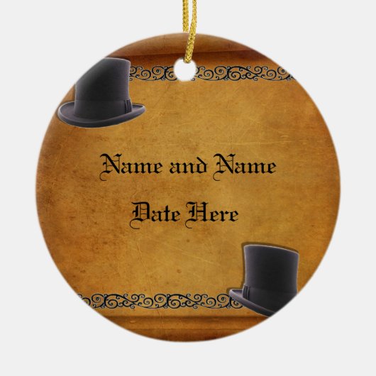 Antiek Gay Wedding Custom Ornament Favors (Voorkant)