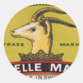 Antiek Gazelle Zweeds Matchbox Label (Voorkant)