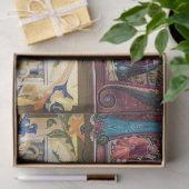 ANTIEK GEBOORTE MONOGRAM KERSTPERKAMENT ROZE TISSUEPAPIER (Geschenk)