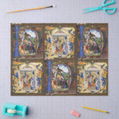 ANTIEK GEBOORTEMONOGRAM KERSTPERKAMENT TISSUEPAPIER (Craft)