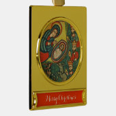 ANTIEK GEBOORTEPERKAMENT, AANBIDDING VAN MAGI VERGULD BANNER ORNAMENT (Rechts)