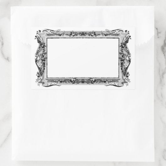 Antiek  gecompliceerd EtchingLijst Rechthoekige Sticker (Tas)