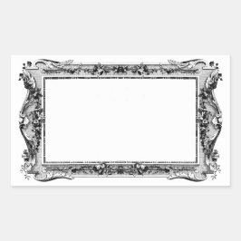 Antiek gecompliceerd EtchingLijst Rechthoekige Sticker