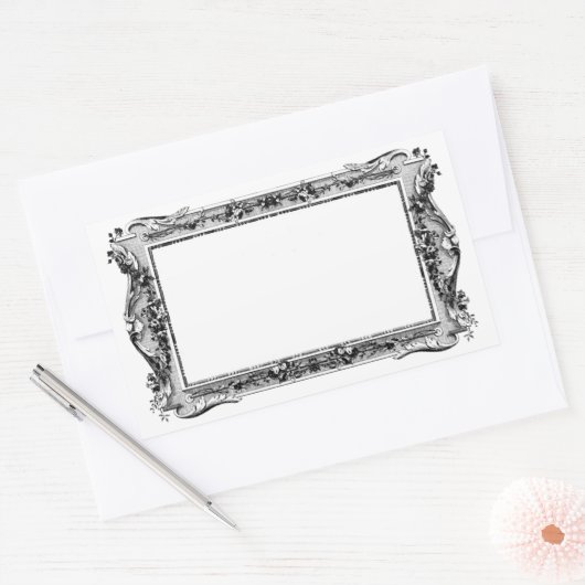 Antiek gecompliceerd EtchingLijst Rechthoekige Sticker (Envelop)