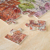 Antiek gedecoreerd bloemmotief legpuzzel (Zijkant)