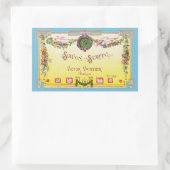 Antiek geel Frans parfumlabel Rechthoekige Sticker (Tas)