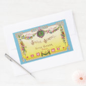 Antiek geel Frans parfumlabel Rechthoekige Sticker (Envelop)