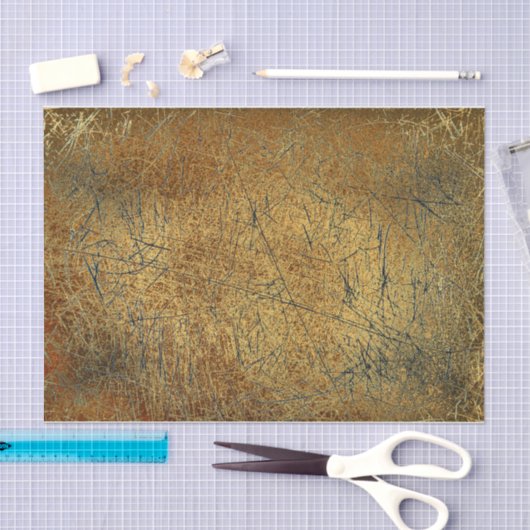  Antiek Geel Goud Scratches Tissuepapier (Craft)