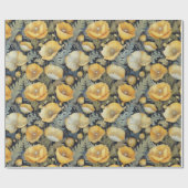 Antiek geel klaproos inpakpapier (Vlak)