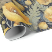 Antiek geel klaproos inpakpapier (Rol Hoek)