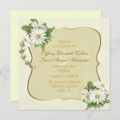 Antiek Geel met Daisies Wedding Invitation Kaart (Voorkant / Achterkant)