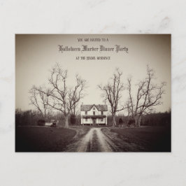 Antiek gehakt huis aangepaste Halloween uitnodigin Briefkaart