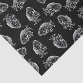 Antiek geïllustreerd Hearts Pattern  Heart Tissuepapier (Detail)