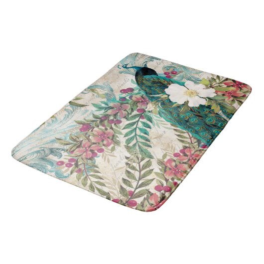 Antiek geïllustreerd perceel- en bloembollen badmat (Gekanteld)