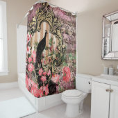 Antiek geïllustreerd perceel- en bloembollen douchegordijn (In situ)