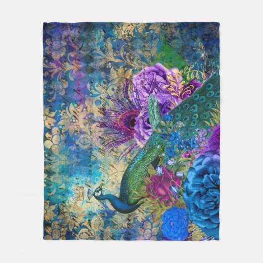 Antiek geïllustreerd perceel- en bloembollen fleece deken (Voorkant)