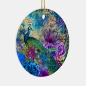 Antiek geïllustreerd perceel- en bloembollen keramisch ornament (Rechts)