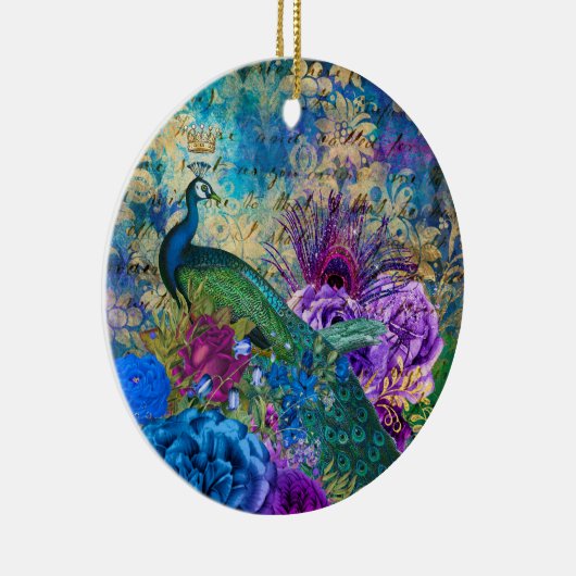 Antiek geïllustreerd perceel- en bloembollen keramisch ornament (Rechts)