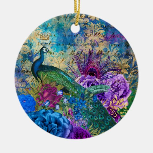 Antiek geïllustreerd perceel- en bloembollen keramisch ornament (Voorkant)