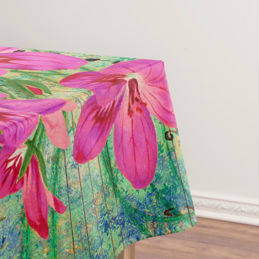 Antiek geïllustreerd perceel- en bloembollen tafelkleed (Voorbeeld)