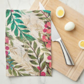 Antiek geïllustreerd perceel- en bloembollen theedoek (Quarter Fold)