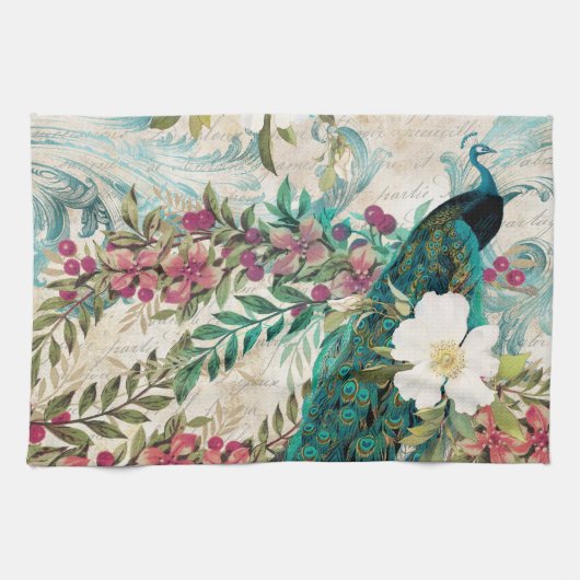 Antiek geïllustreerd perceel- en bloembollen theedoek (Horizontaal)