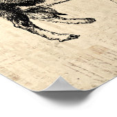 Antiek Geitenillustratie met Script-achtergrond Poster (Hoek)